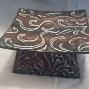 Marble Like Elegant Swirl Design Decorative Plate